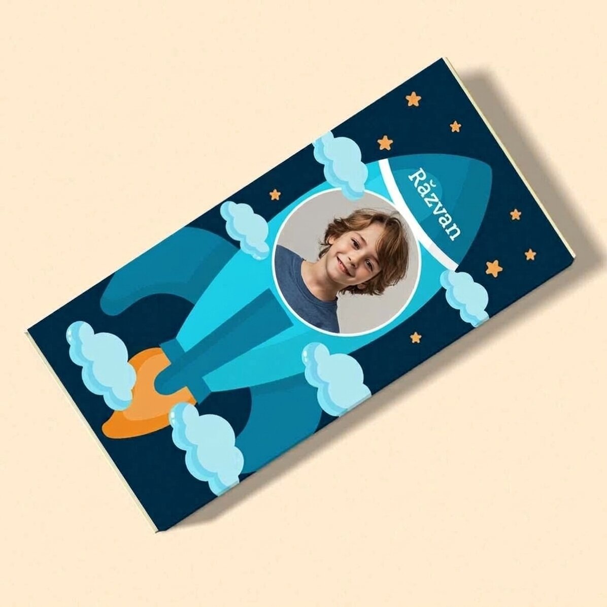 Personalised chocolate with text and photo - Astronaut