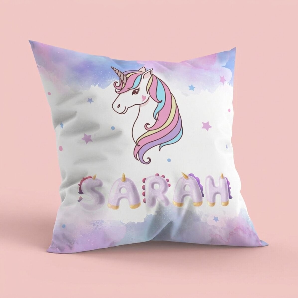 Personalised cushion with name - Unicorn
