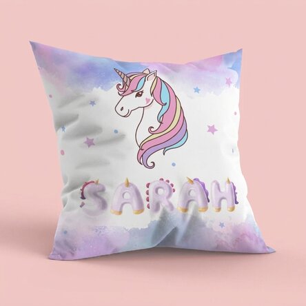 Personalised cushion with name - Unicorn
