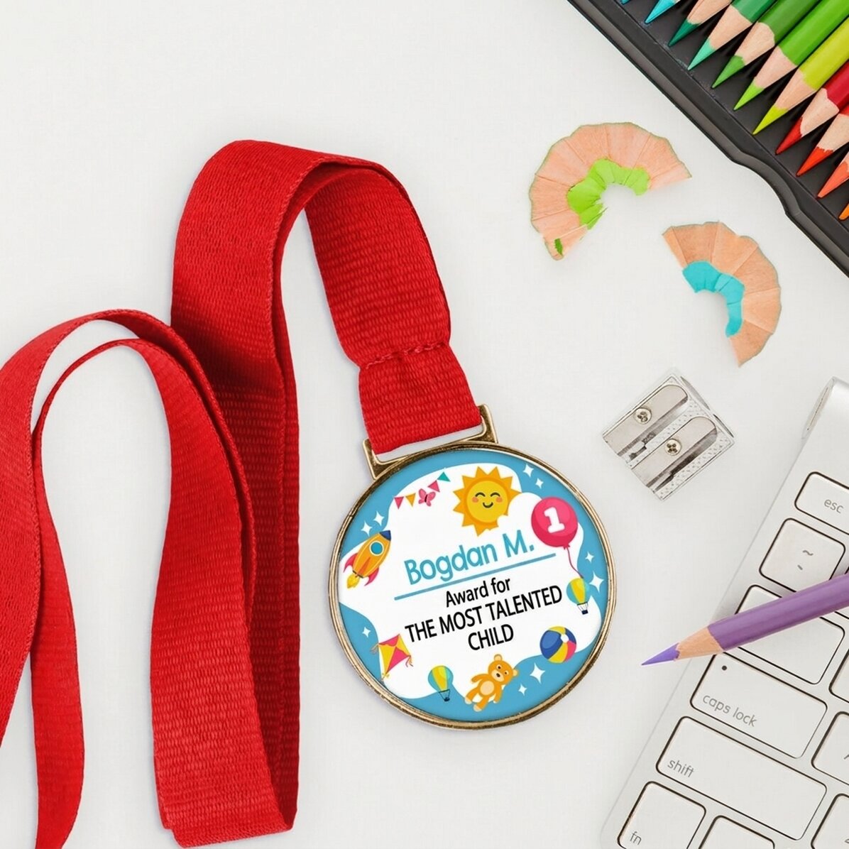 Personalised medal with text - Children