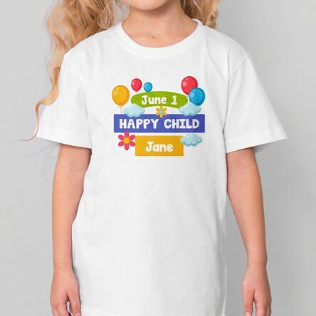 Personalised cotton T-shirt for children with message - Children