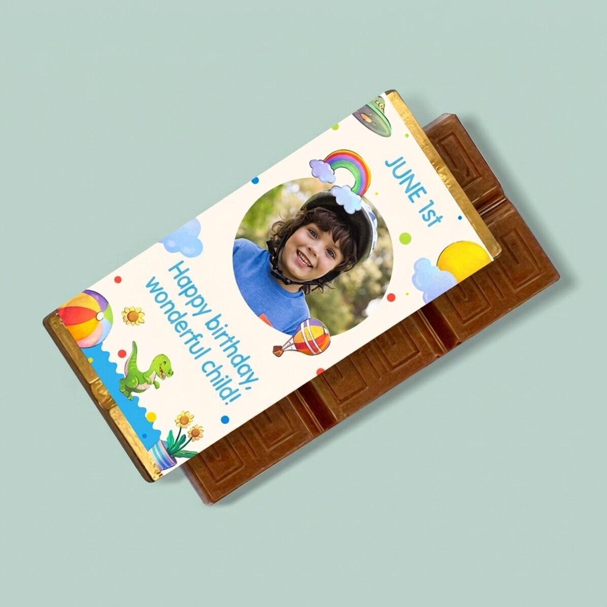 Personalised mini chocolate bar for children with photo and message - Children
