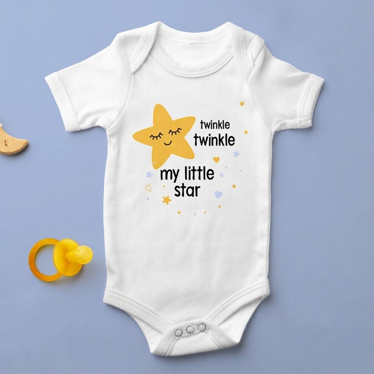 Personalised baby bodysuit with text - Little star
