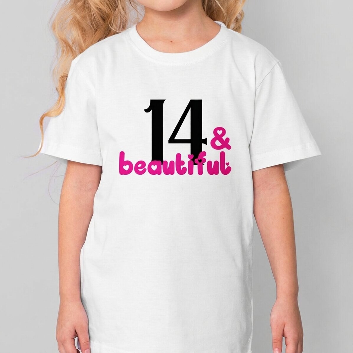 Personalised cotton T-shirt for children with message - Beautiful