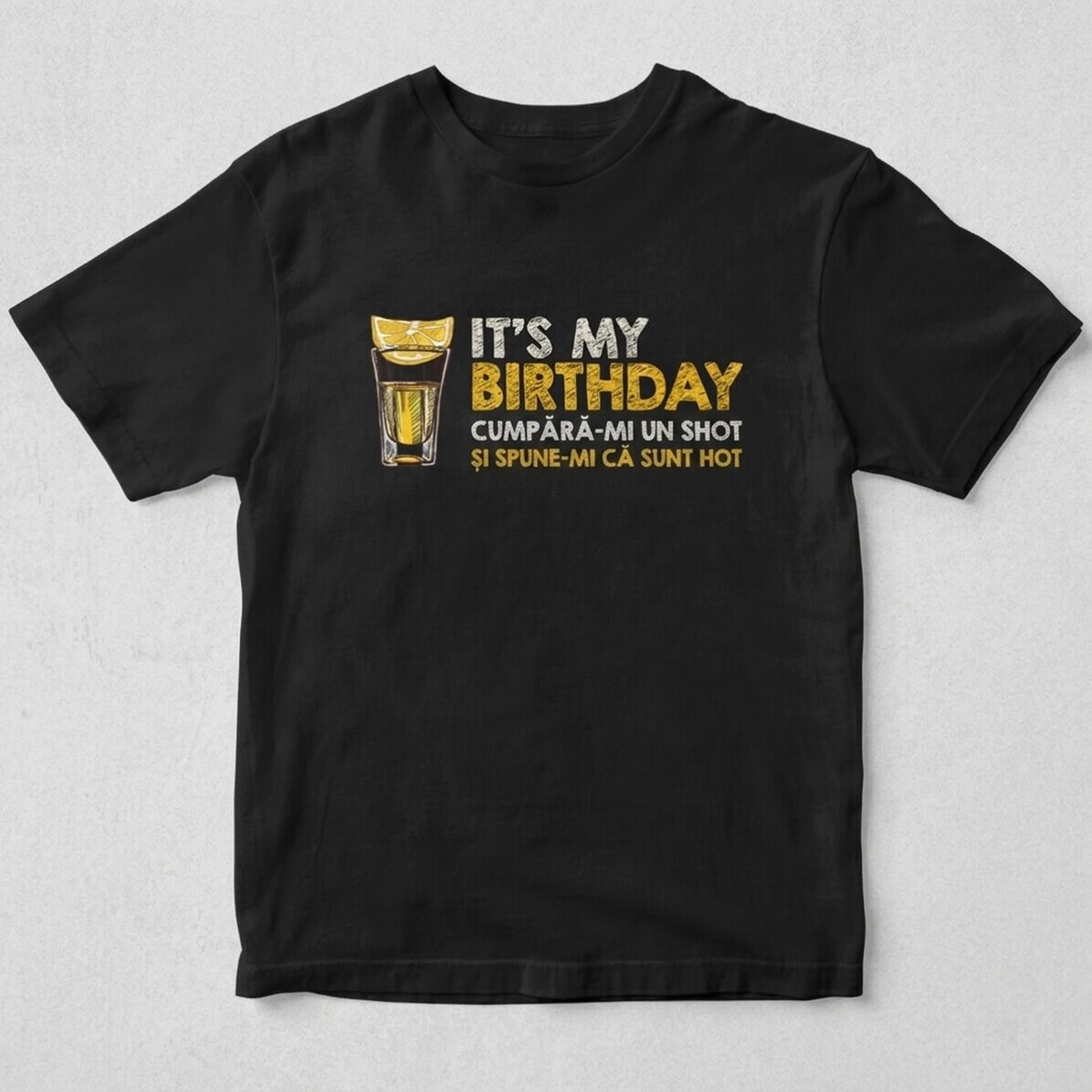 Custom cotton T-shirt with text - Buy me a shot