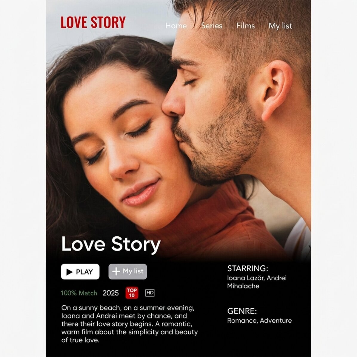 Personalised poster with photo and text - Movie