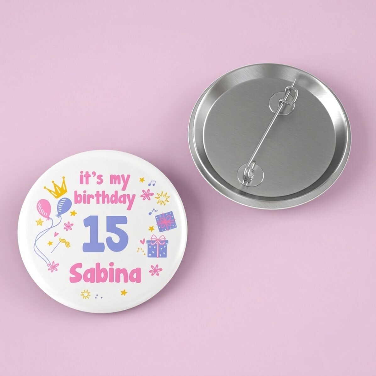 Personalised badge with message - It