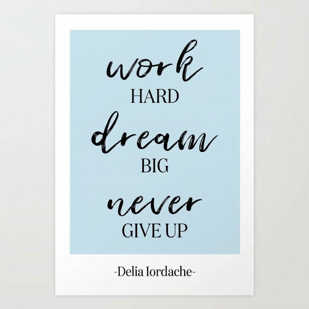 Personalised poster with text - Never Give Up