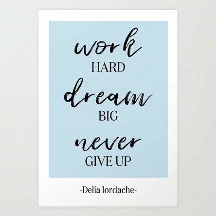 Personalised poster with text - Never Give Up