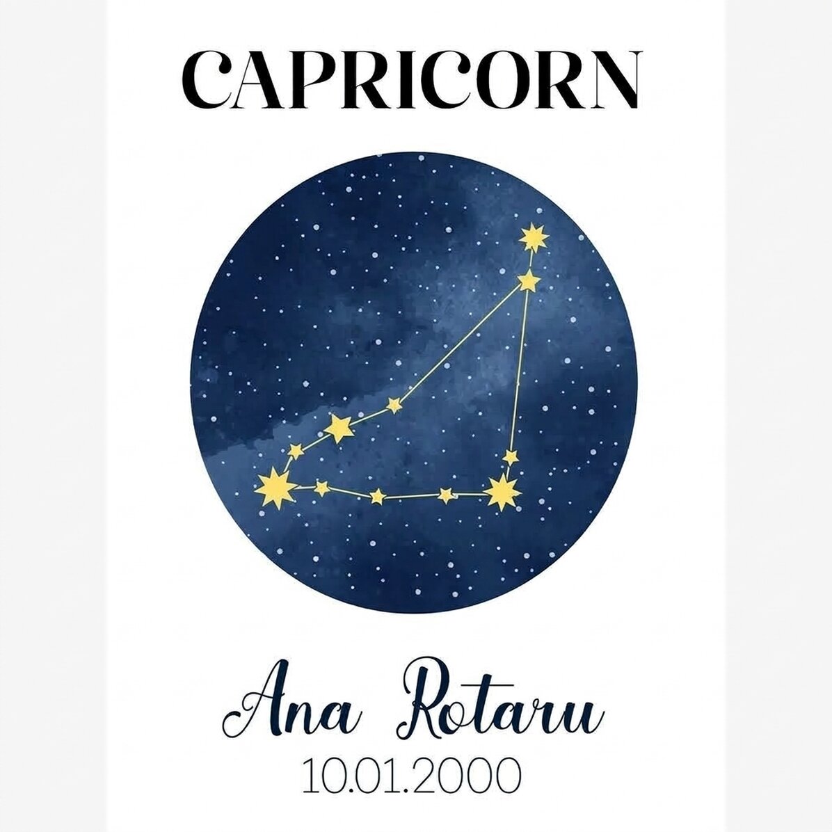 Personalised poster with text - Capricorn zodiac constellation