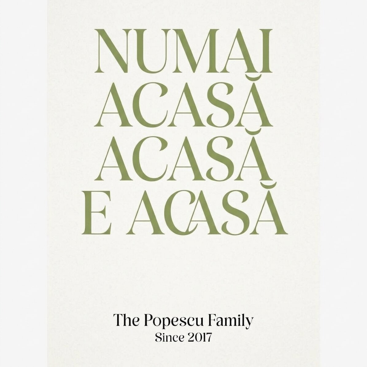 Personalised poster with message - Home