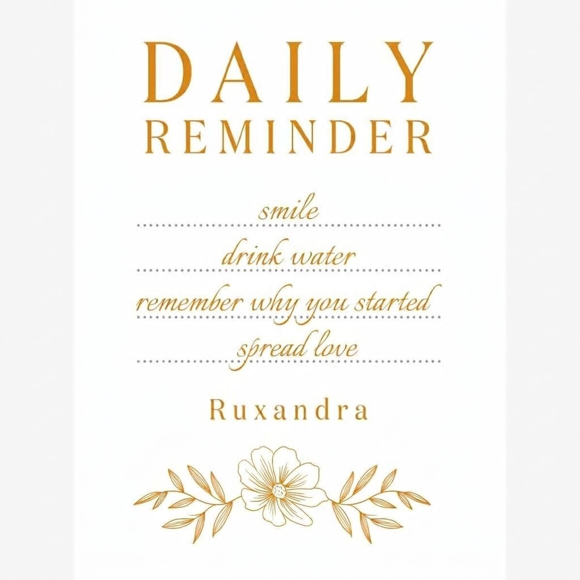 Personalised poster with text - Daily Reminder