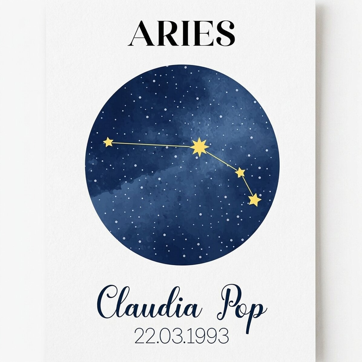 Personalised poster with text - Aries zodiac constellation