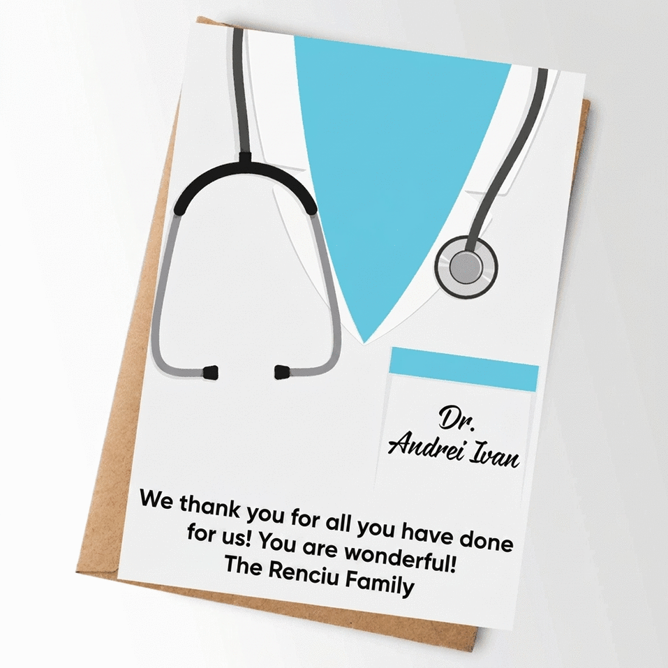Personalised card with text - For doctors