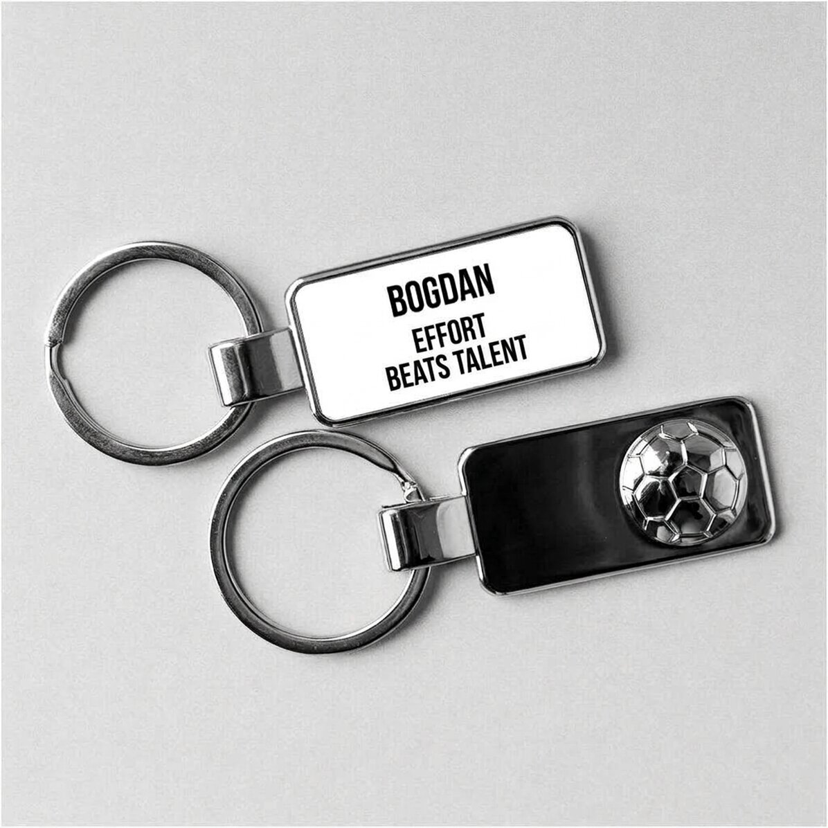 Personalised keyring with message - football model