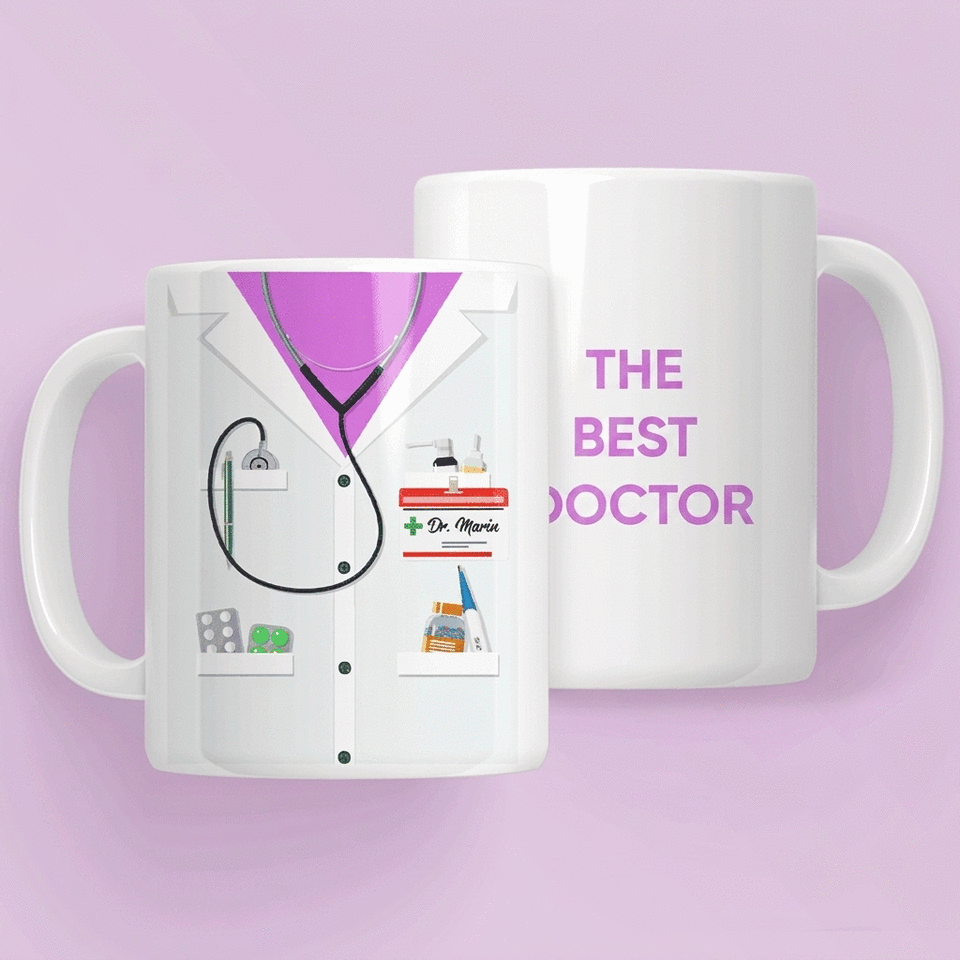 Personalised mug with text - For doctors
