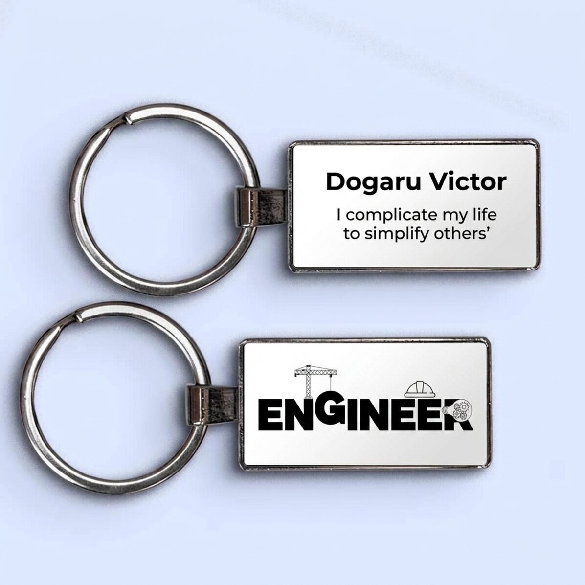 Personalised keyring with name and text - Engineer