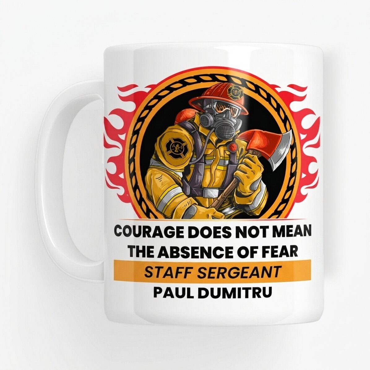 Personalised mug with text - Firefighter
