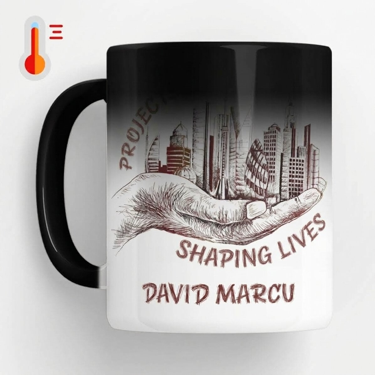 Personalised heat-sensitive mug with text - Architect