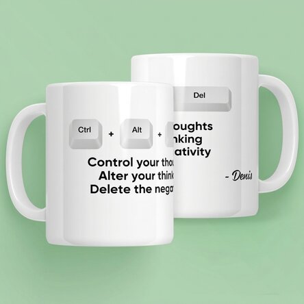 Personalised mug with text - Ctrl + Alt + Del