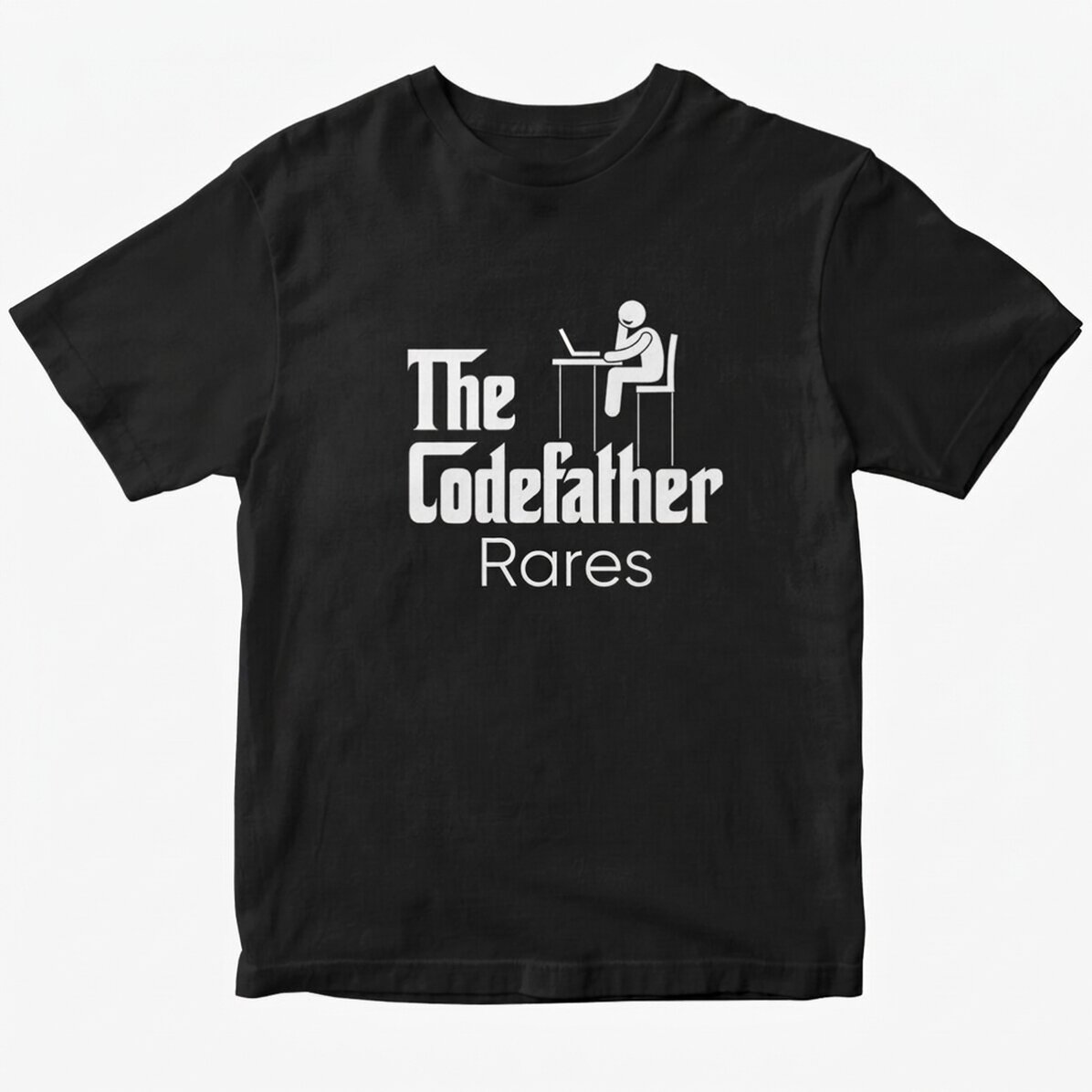 Custom cotton T-shirt with text - The codefather