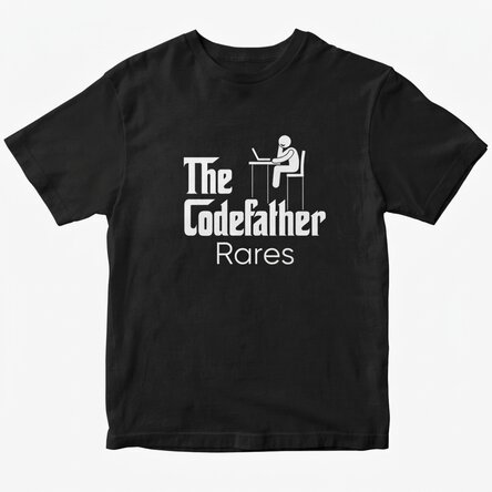 Custom cotton T-shirt with text - The codefather