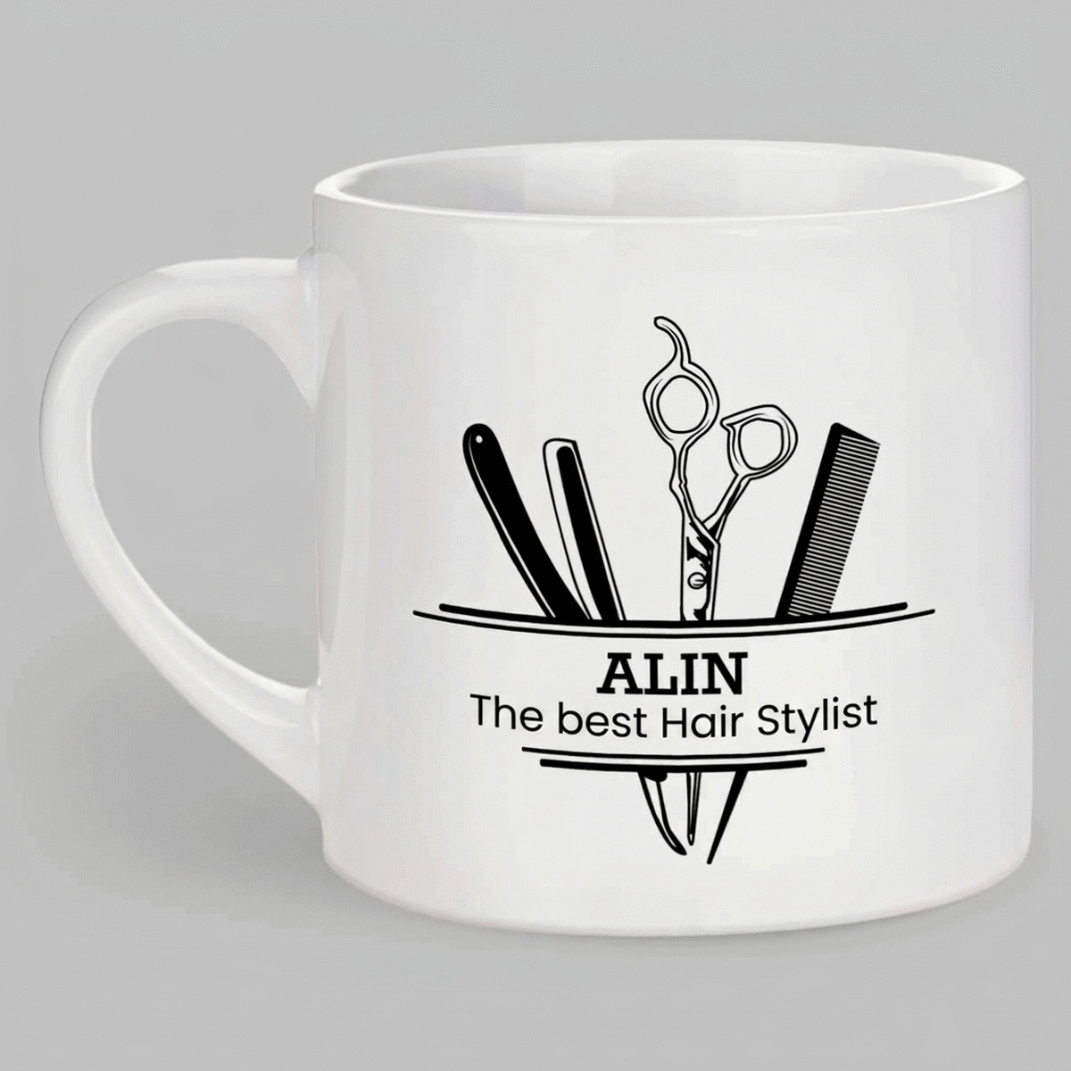 Personalised espresso cup with text - Hair Stylist