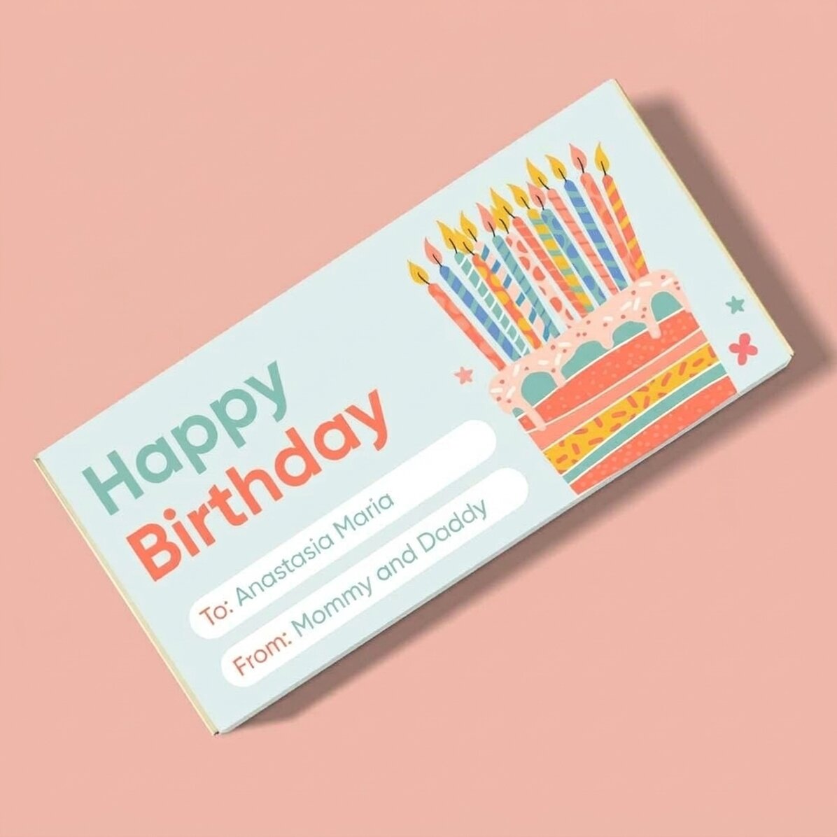 Personalised chocolate with message for children - Birthday