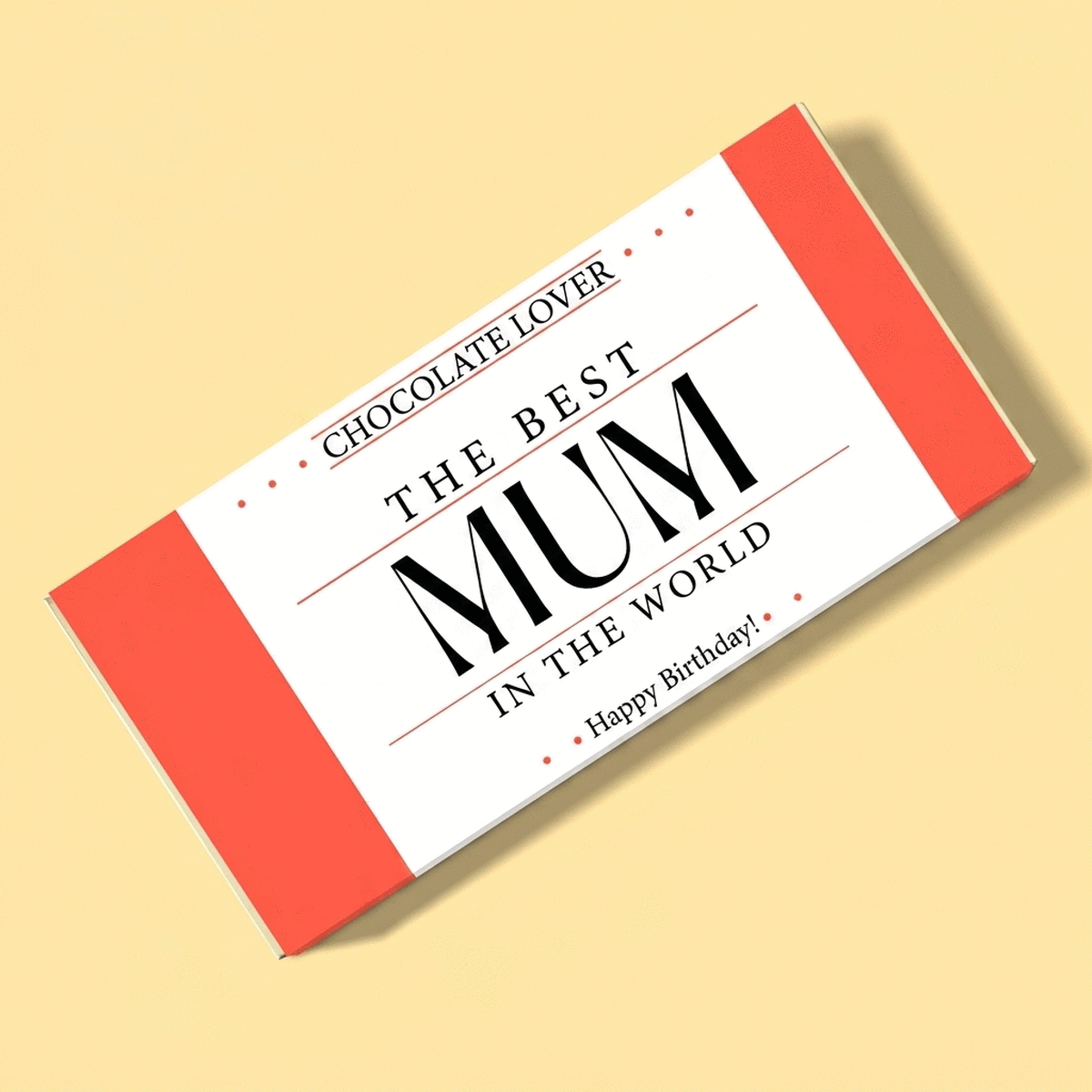 Personalised chocolate with text