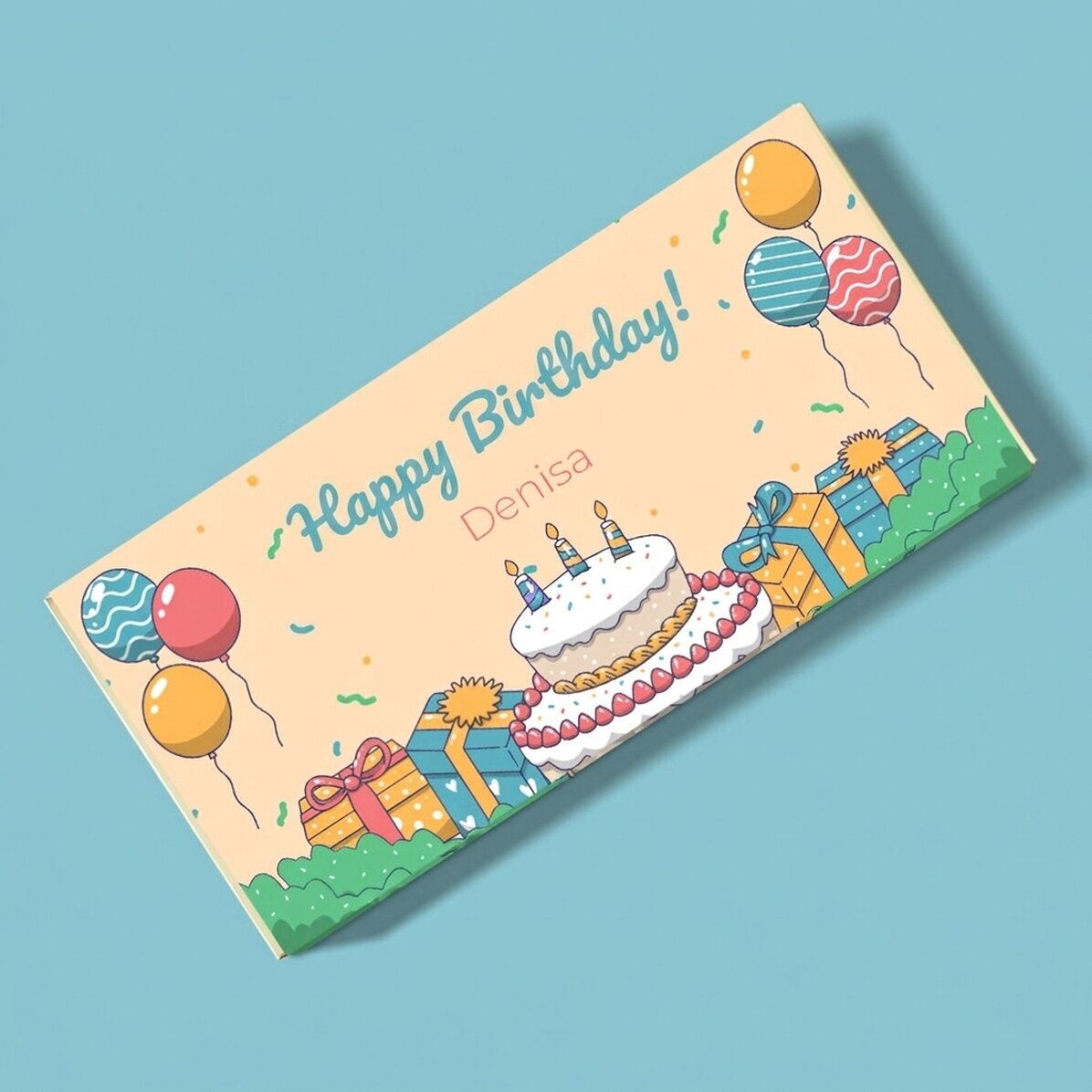 Personalised chocolate with text - Birthday Party