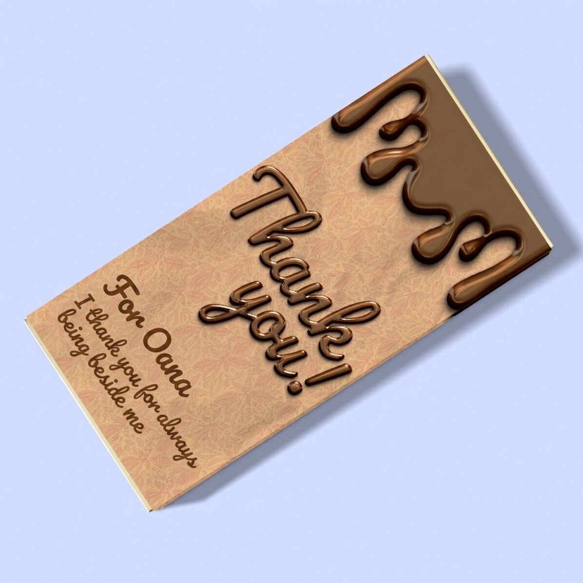 Personalised chocolate with text - Thank you!