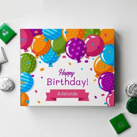 Personalised sweet box with text - Balloons