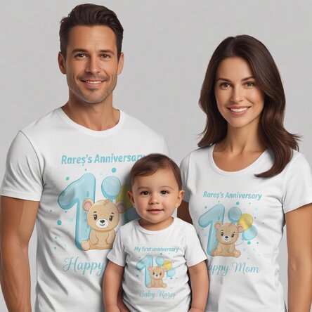 Personalised cotton T-shirt for children/adults - First birthday