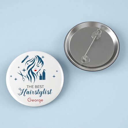 Personalised badge with message - Best Hairstylist