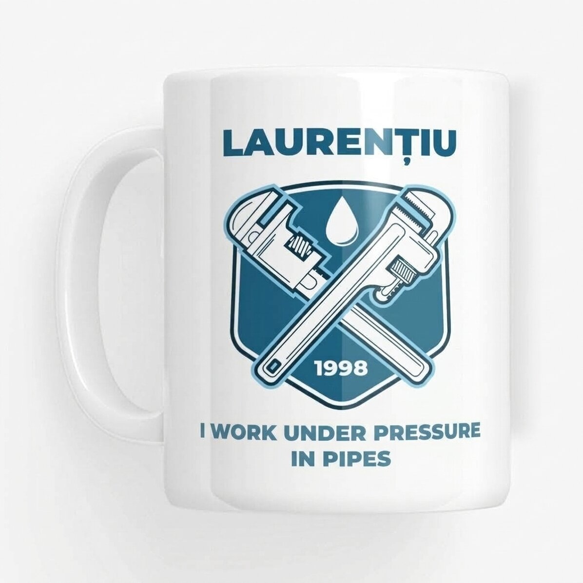 Personalised mug with text for plumbers - Adjustable wrenches