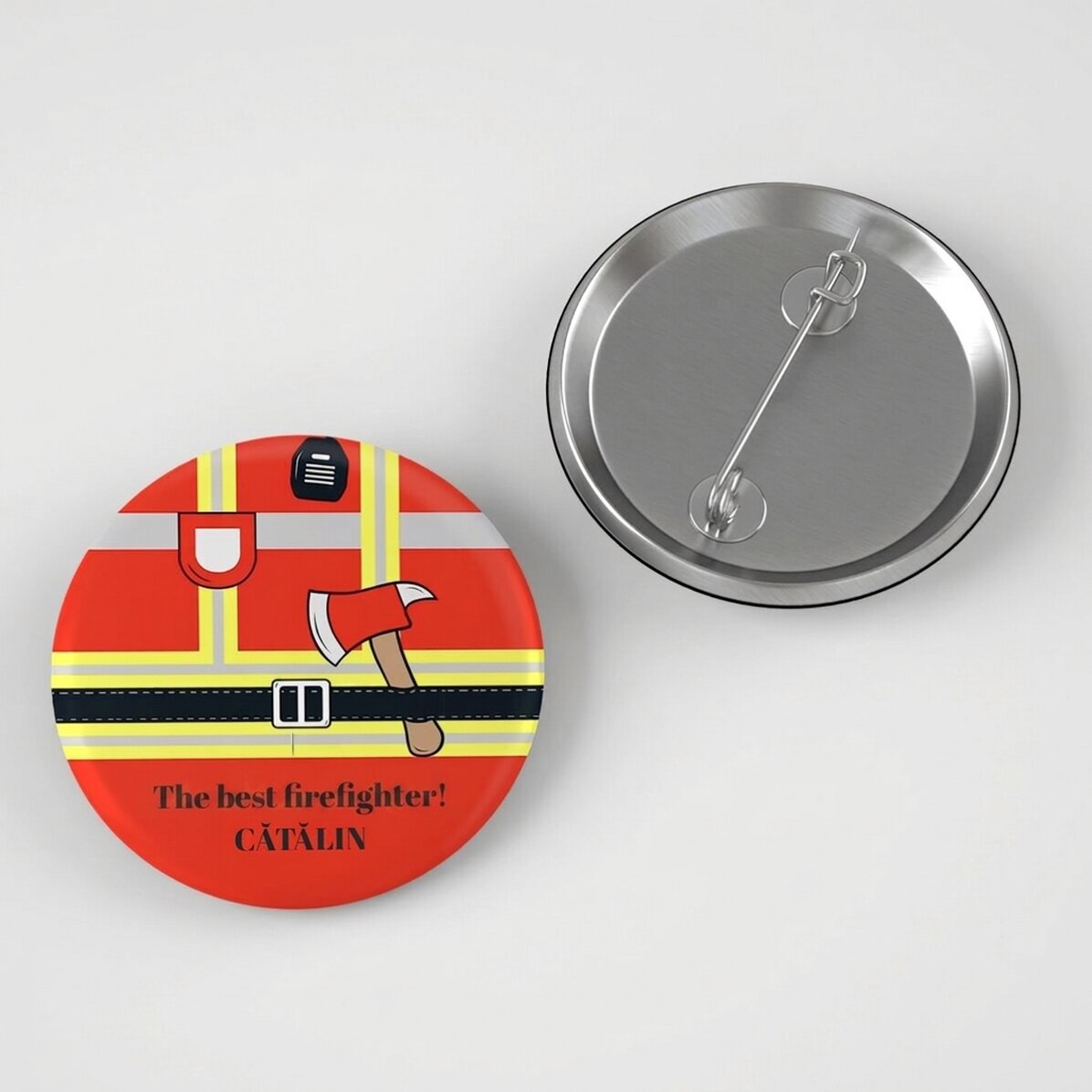 Personalised badge with text - Firefighter