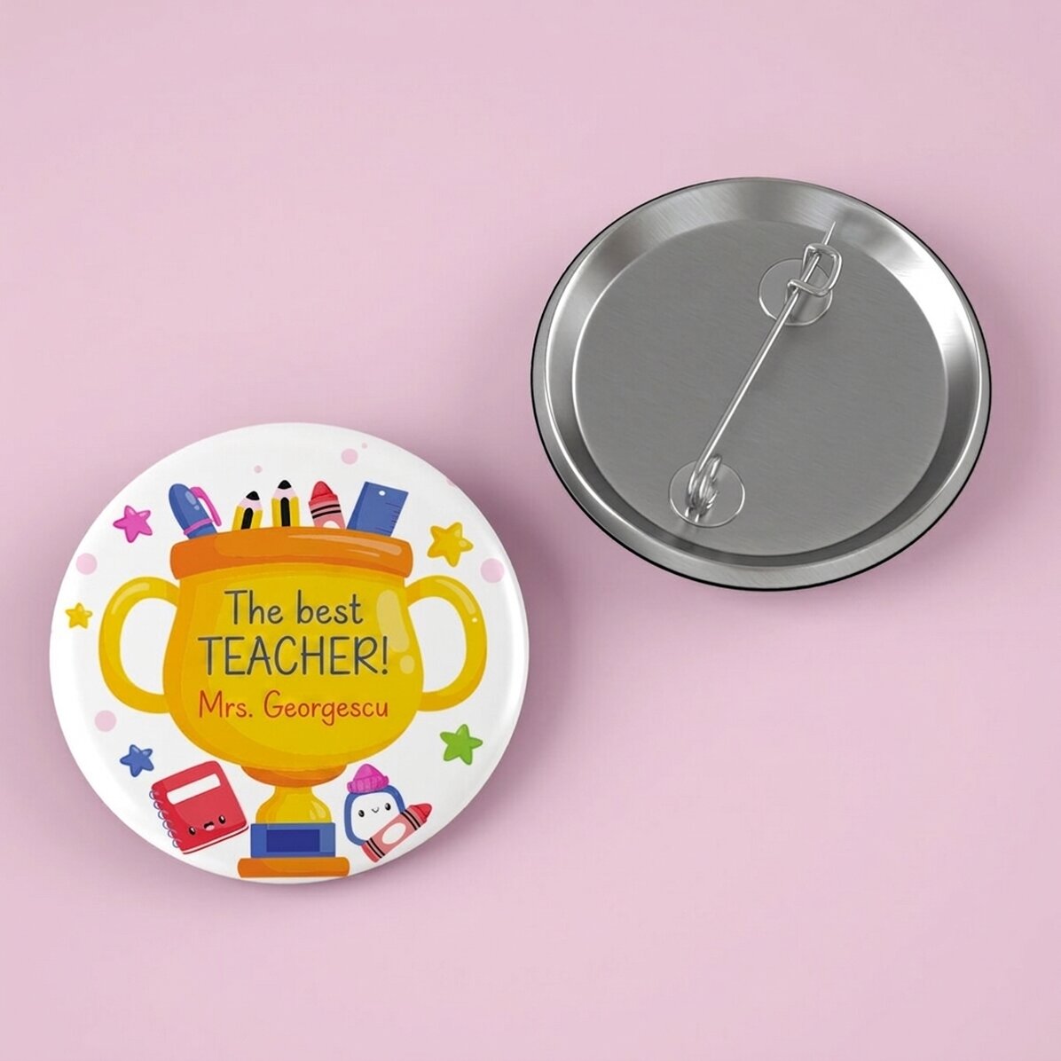 Personalised badge with text - Teacher