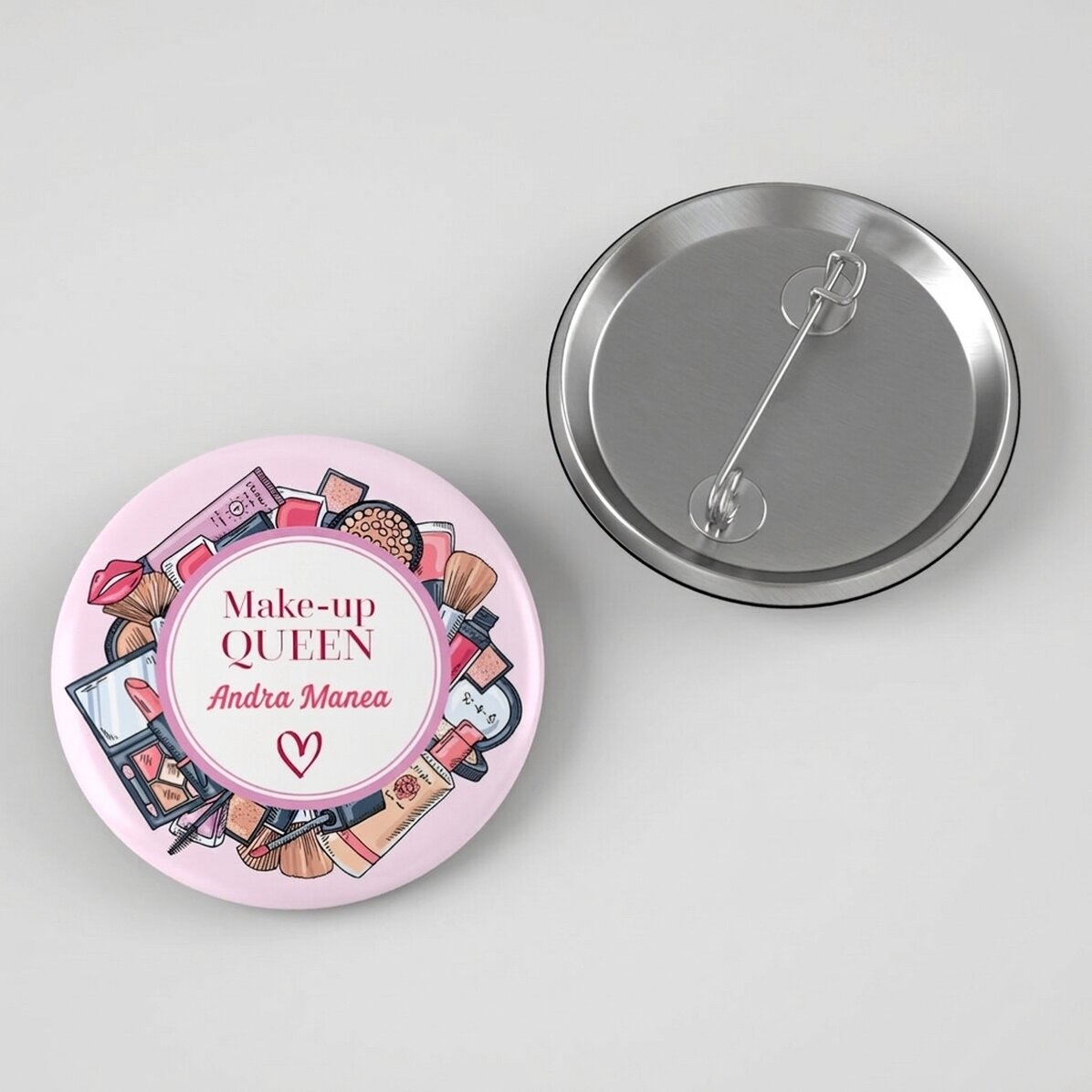Personalised badge with message - Make-up Artist