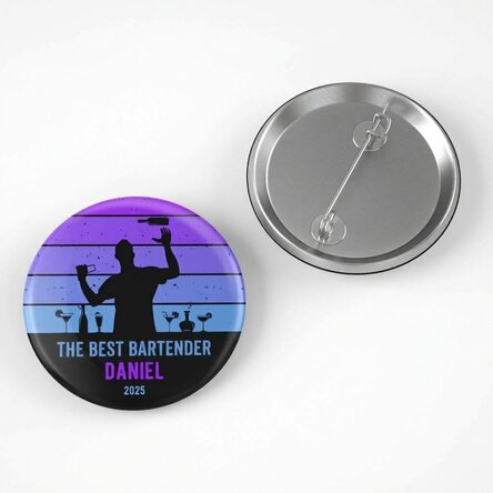 Personalised badge with message - Best Bartender