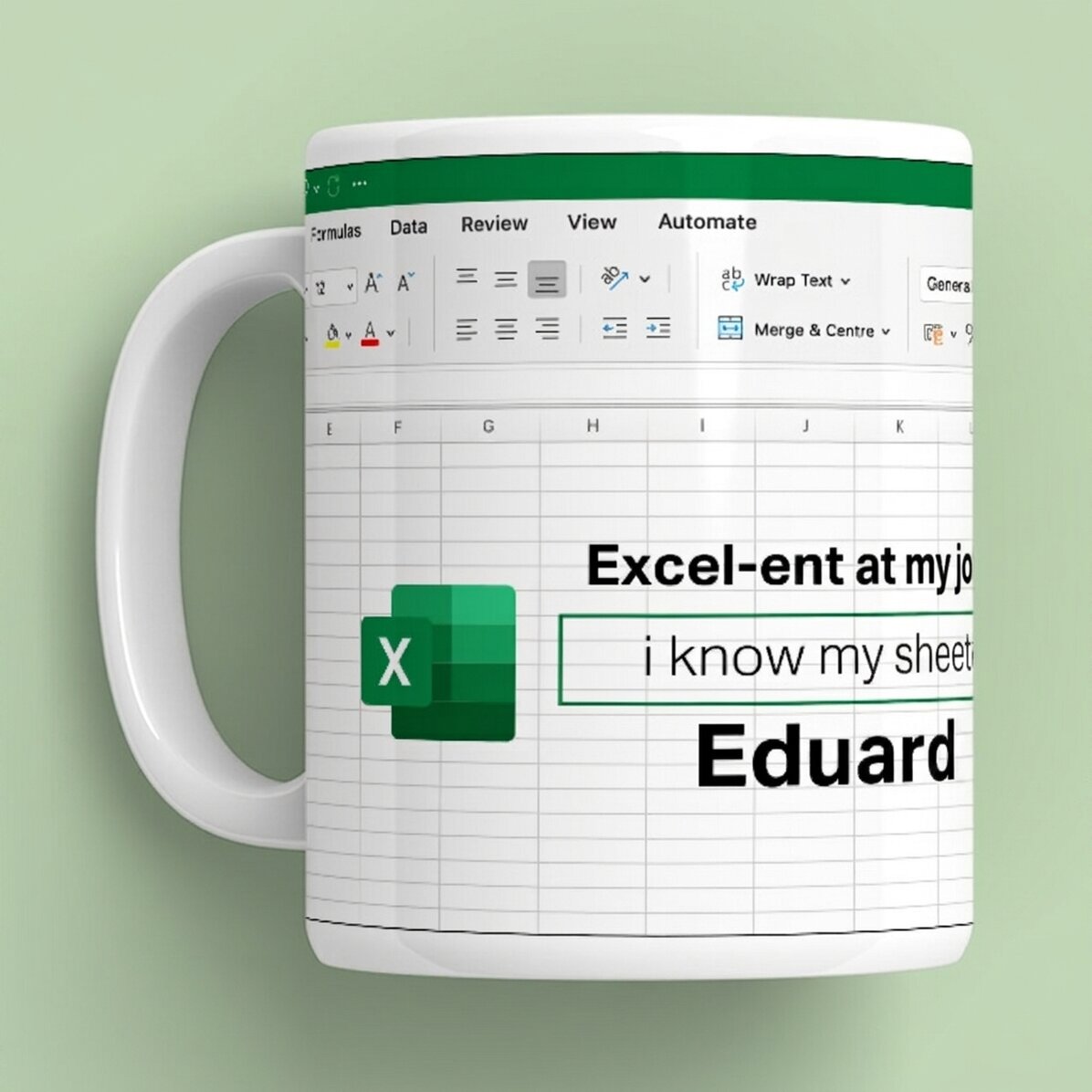 Personalised mug with text - Excel