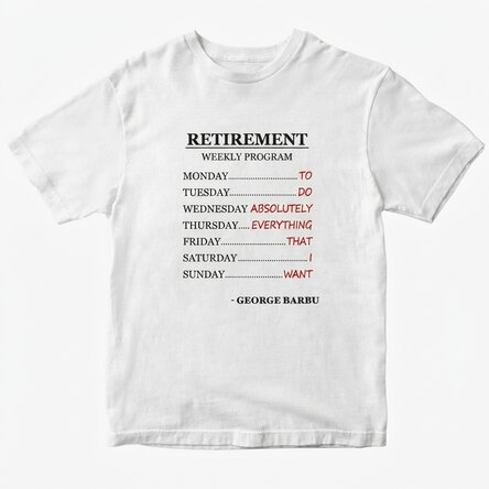 Custom cotton T-shirt with text - Weekly schedule