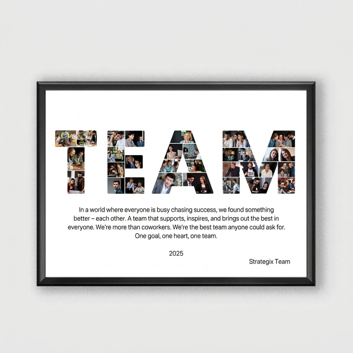Personalised canvas with 29 photos and text - Best Team