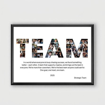 Personalised canvas with 29 photos and text - Best Team