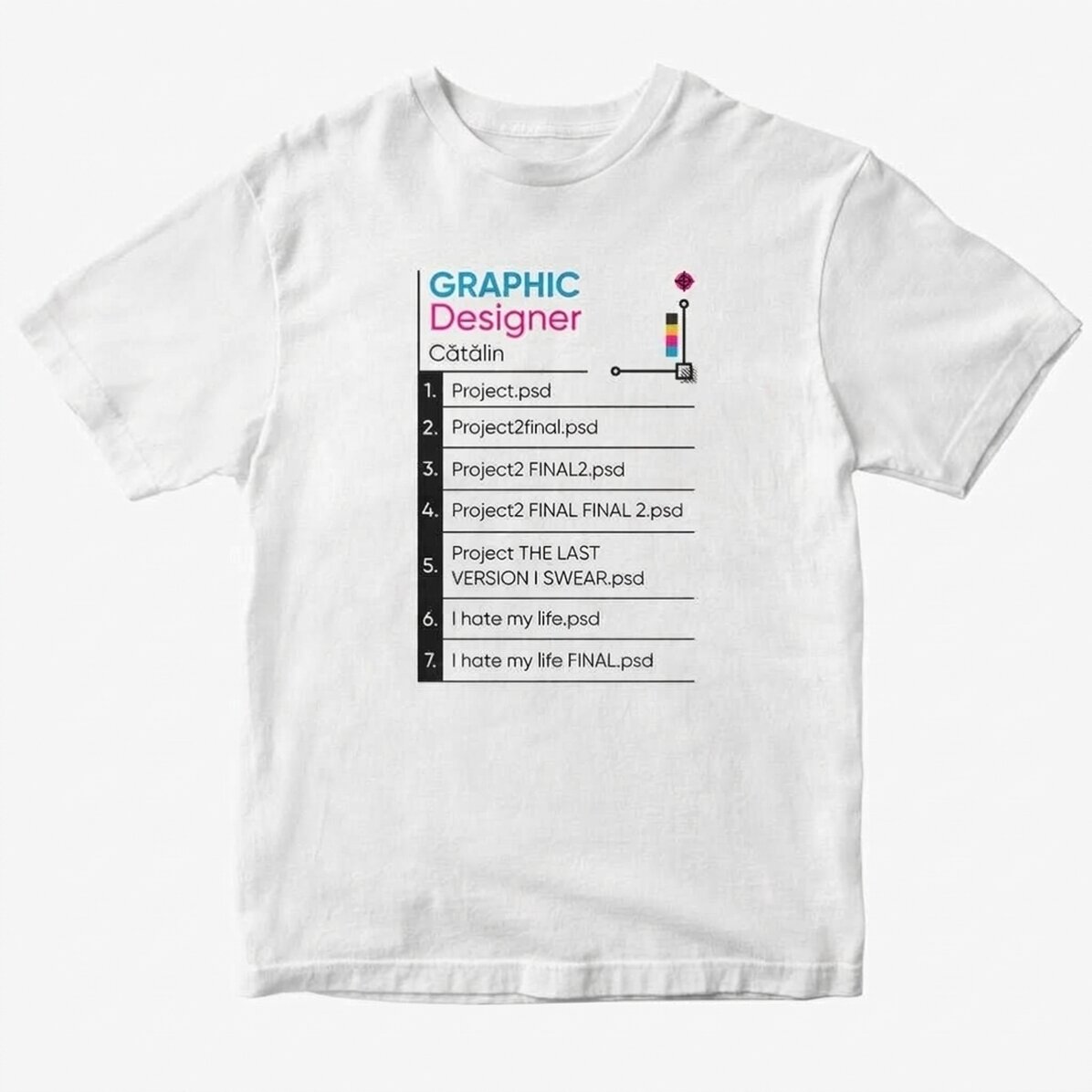 Custom cotton T-shirt with text - Graphic Designer