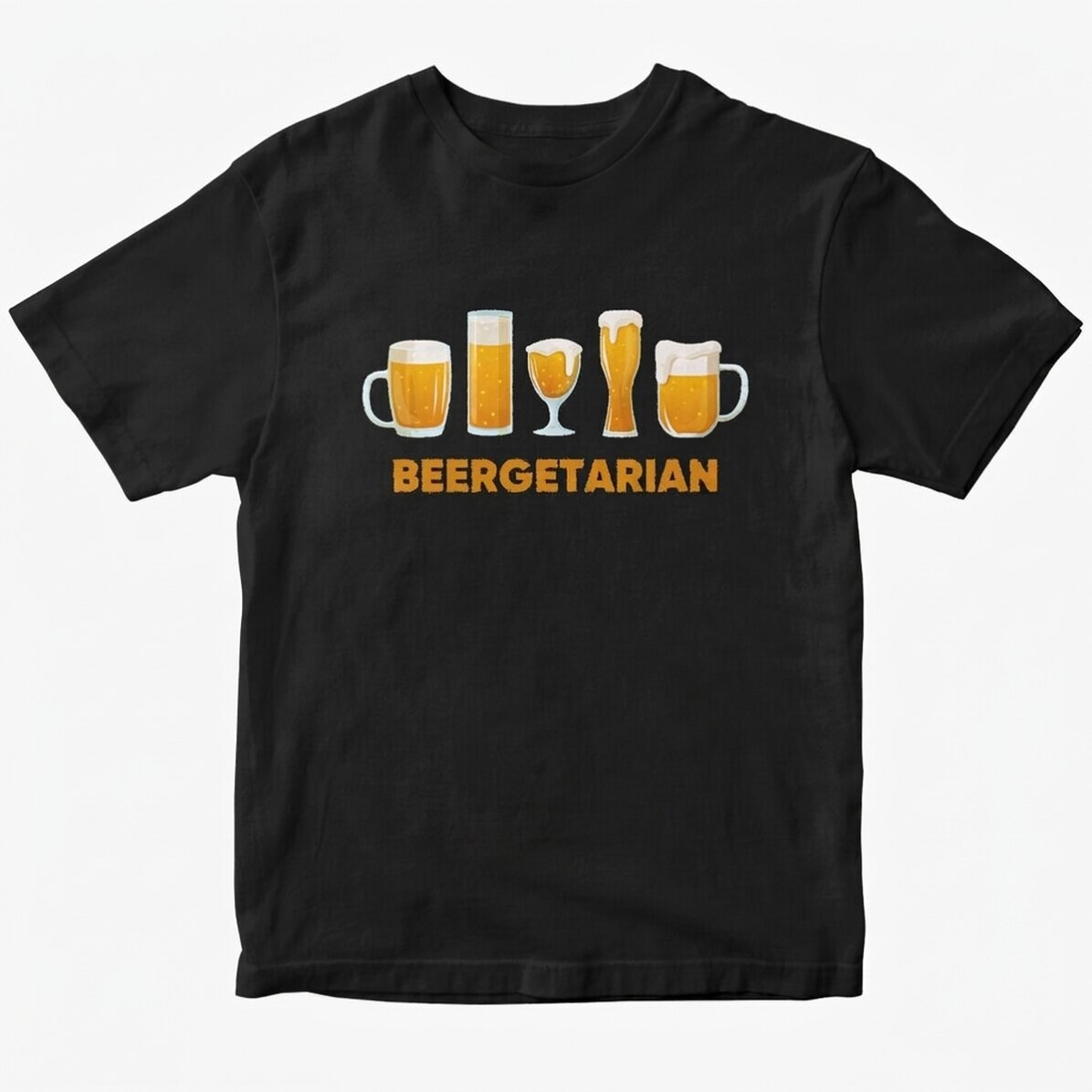 Custom cotton T-shirt with text - Beergetarian