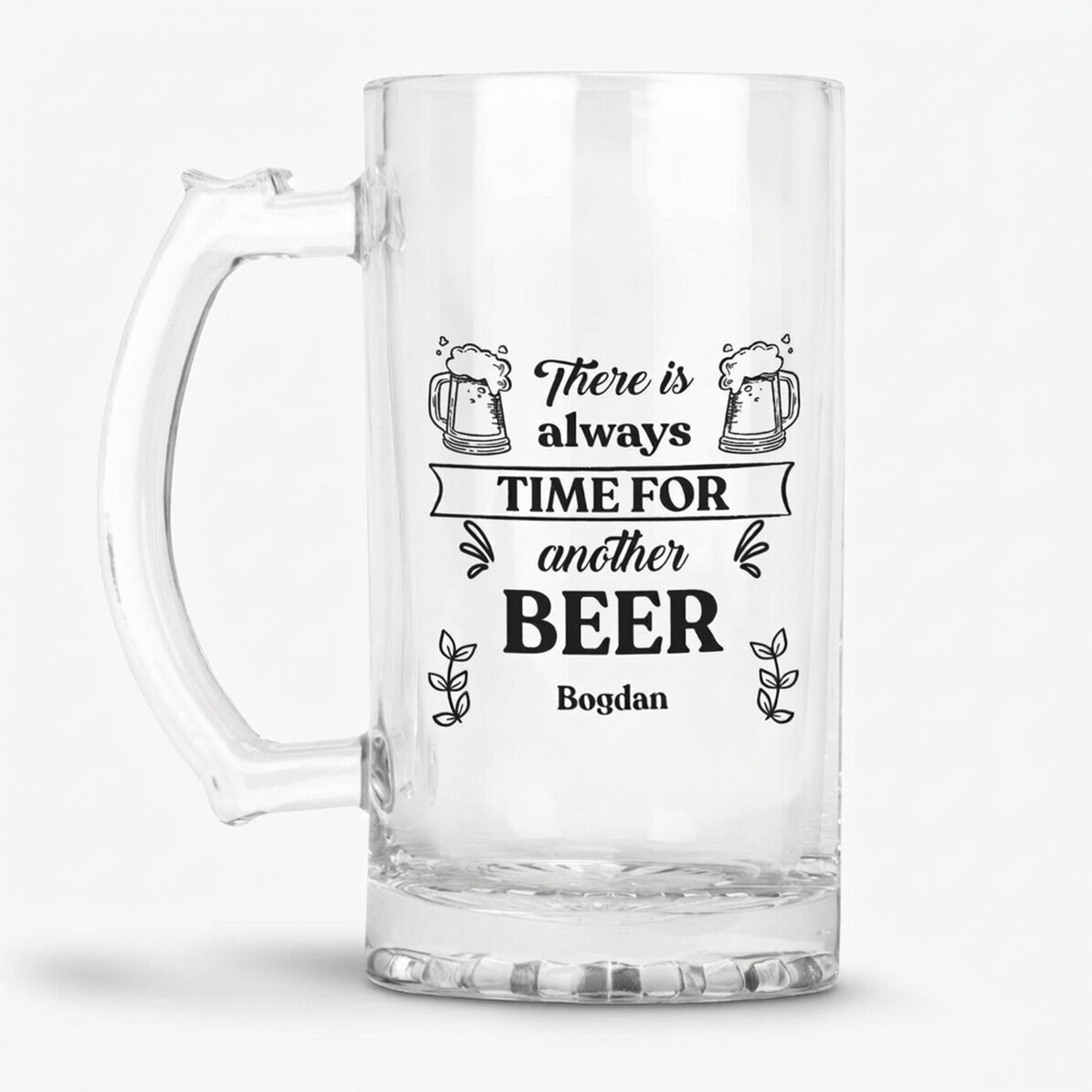 Personalised beer mug with message - Time for Beer