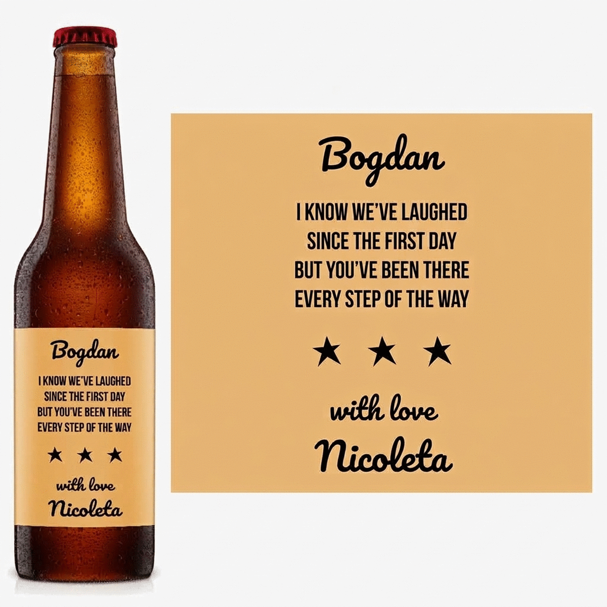 Personalised beer with message - Stars