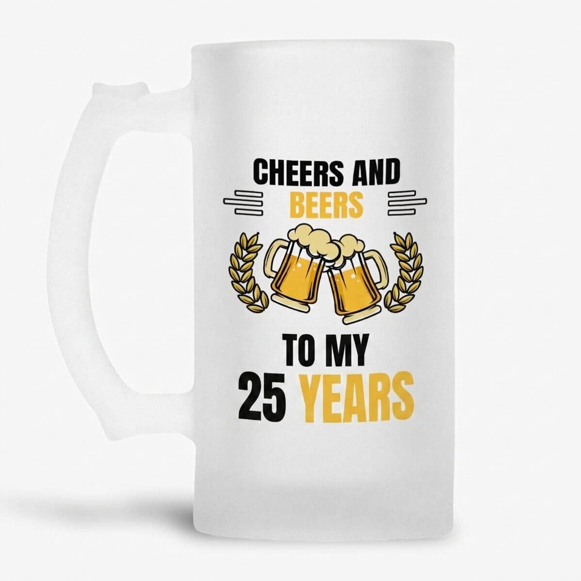 Personalised beer mug with message - Cheers and Beers