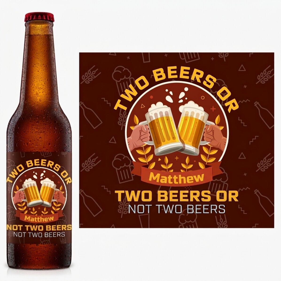 Personalised beer with text - Two beers