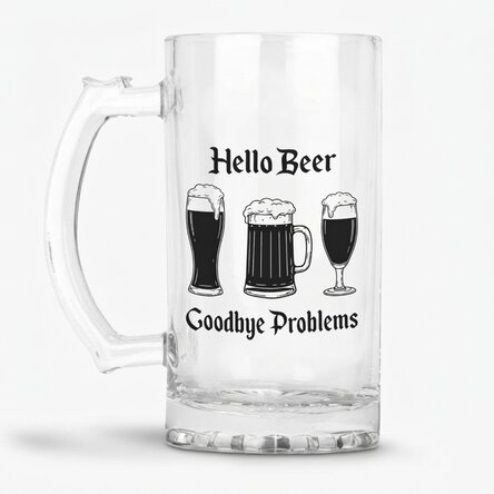 Personalised beer mug with message - Hello Beer